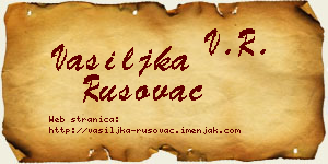 Vasiljka Rusovac vizit kartica
